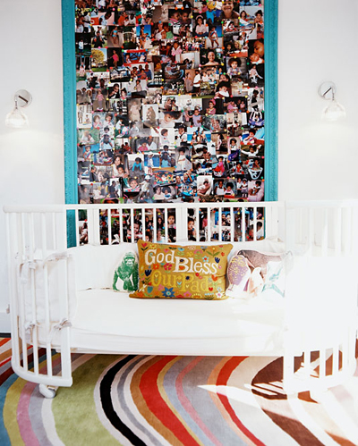 personalizing a nursery: photo wall by Laura Day in Lonny